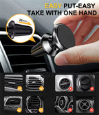 360 Degree Adjustable Magnetic Phone Holder Car Mount with Car Air Vent Clip Cellphone Mount Phone Bracket Smart Phone Universal