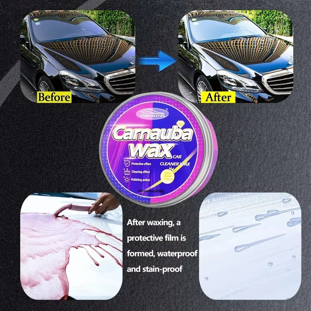 Car Wax Auto Paint Care Carnauba Paste Wax Brazilian Polishing Wax Paste High Gloss Shine Super Hydrophobic Coating Glazing