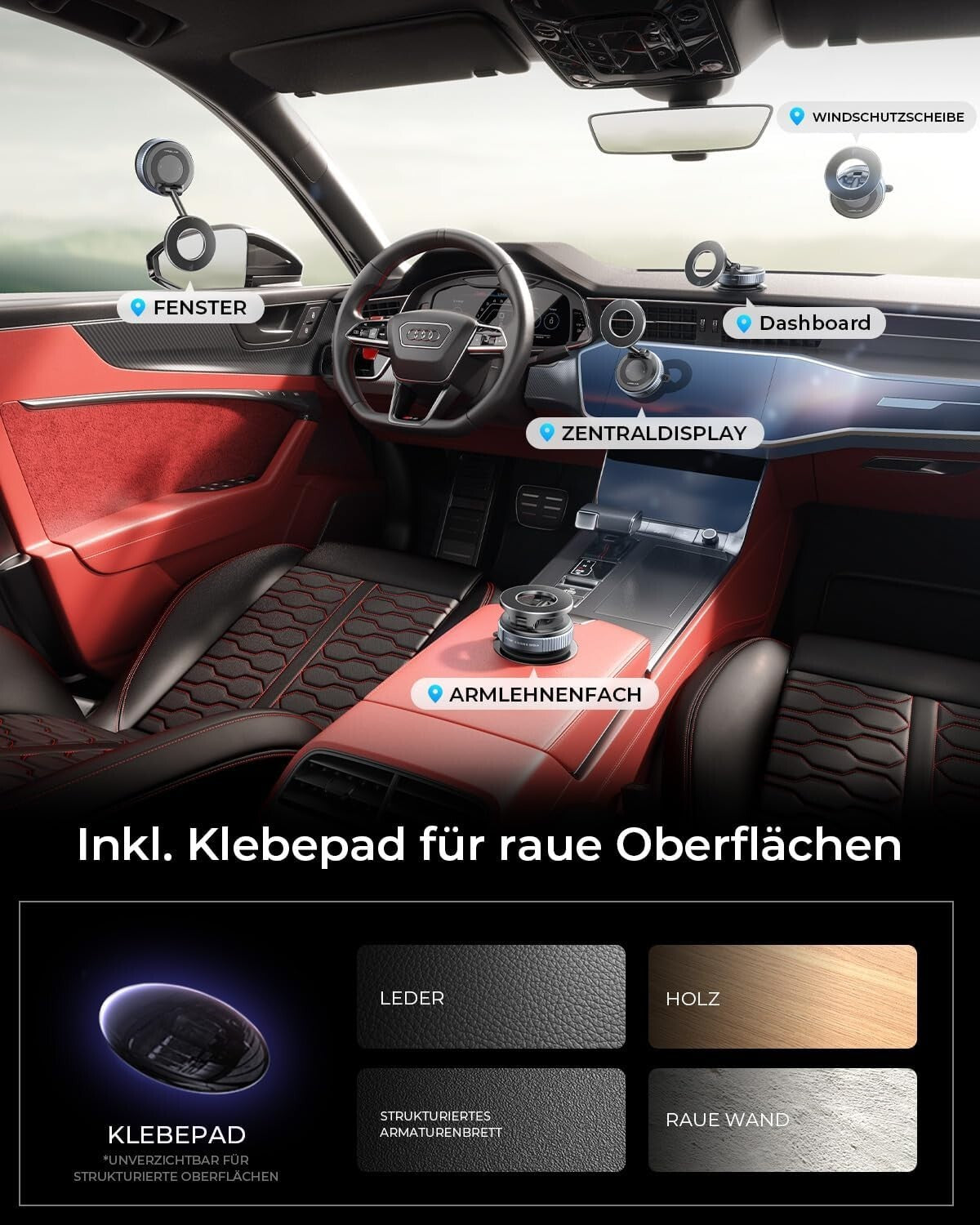 Magnetische Handyhalterung Auto Universal KFZ Vacuum Suction Handyhalterung 360°