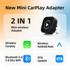 2 in 1 Wireless Carplay Adapter, Converts Wired to Wireless Carplay Adapter for Iphone, Wireless Control Plug & Play Carplay