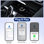 2 in 1 Wireless Carplay Adapter, Converts Wired to Wireless Carplay Adapter for Iphone, Wireless Control Plug & Play Carplay