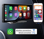 10.26 Inch Portable Wireless Carplay Screen HD Rear Reversing Camera Car Radio DVR MP5 Multimedia Video Player Android Auto